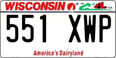 WI license plate 551XWP