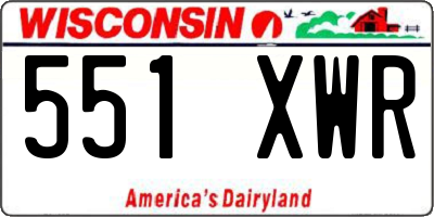WI license plate 551XWR