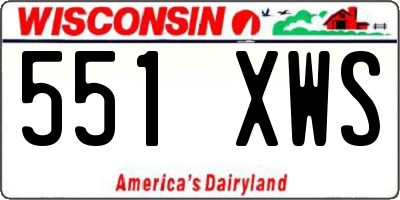WI license plate 551XWS
