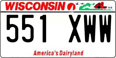 WI license plate 551XWW