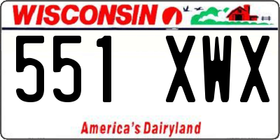 WI license plate 551XWX