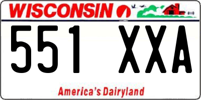 WI license plate 551XXA