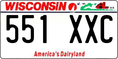 WI license plate 551XXC