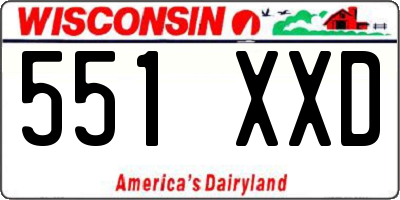 WI license plate 551XXD