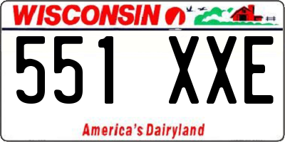 WI license plate 551XXE