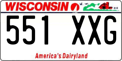 WI license plate 551XXG