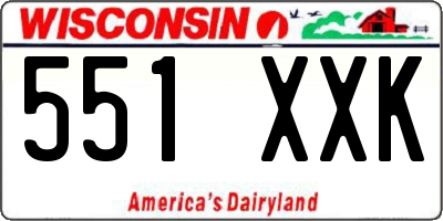 WI license plate 551XXK
