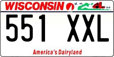 WI license plate 551XXL