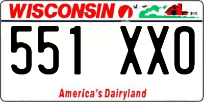 WI license plate 551XXO