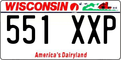 WI license plate 551XXP