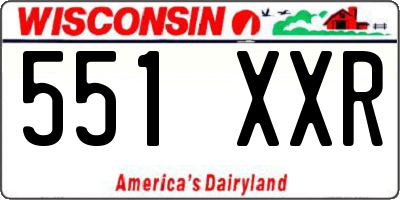 WI license plate 551XXR