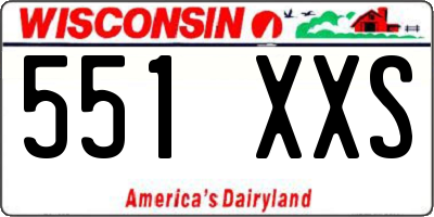WI license plate 551XXS
