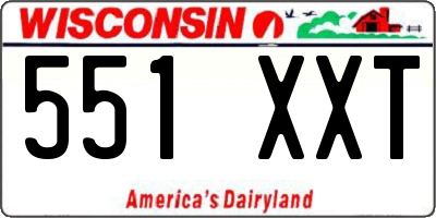 WI license plate 551XXT