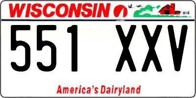 WI license plate 551XXV