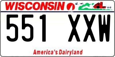 WI license plate 551XXW