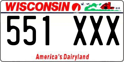 WI license plate 551XXX