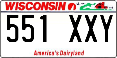WI license plate 551XXY