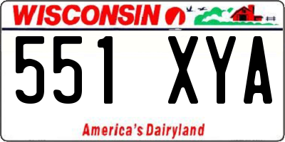 WI license plate 551XYA