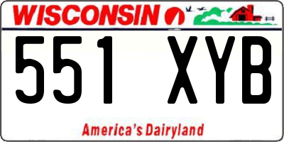 WI license plate 551XYB
