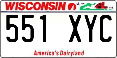 WI license plate 551XYC