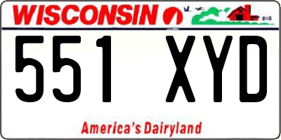 WI license plate 551XYD