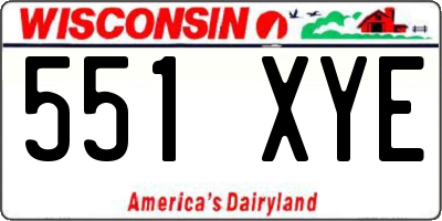 WI license plate 551XYE