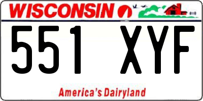 WI license plate 551XYF