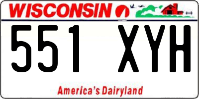 WI license plate 551XYH