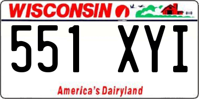 WI license plate 551XYI
