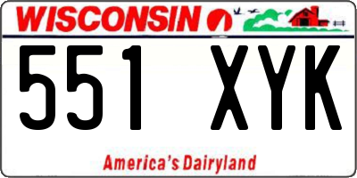 WI license plate 551XYK