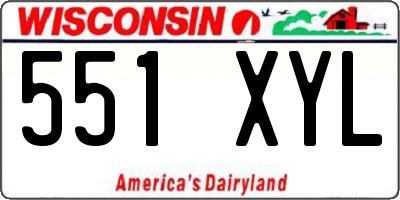 WI license plate 551XYL