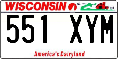 WI license plate 551XYM