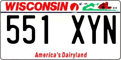 WI license plate 551XYN