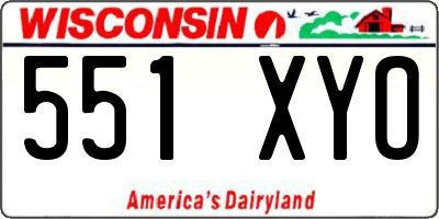 WI license plate 551XYO