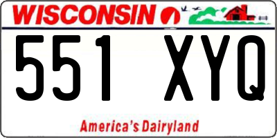WI license plate 551XYQ