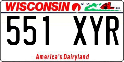 WI license plate 551XYR