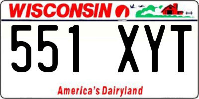 WI license plate 551XYT
