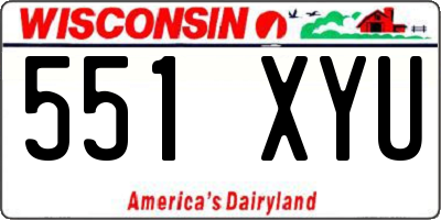 WI license plate 551XYU