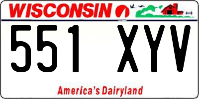WI license plate 551XYV
