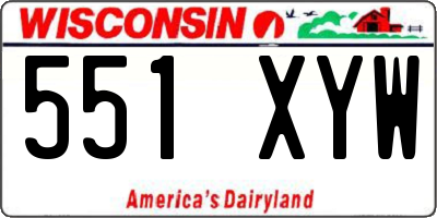 WI license plate 551XYW