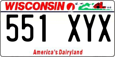WI license plate 551XYX