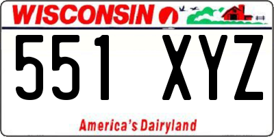 WI license plate 551XYZ