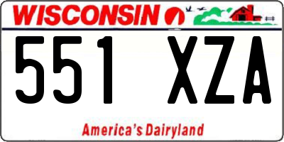 WI license plate 551XZA
