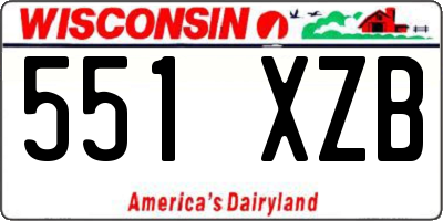 WI license plate 551XZB