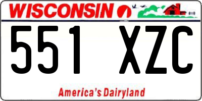 WI license plate 551XZC