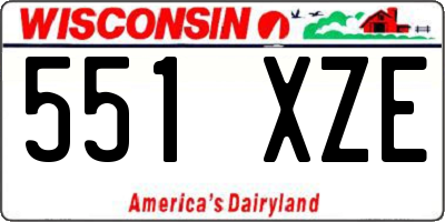 WI license plate 551XZE