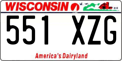 WI license plate 551XZG