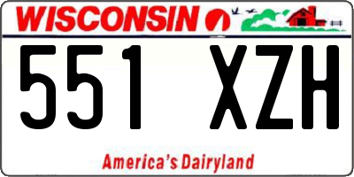 WI license plate 551XZH