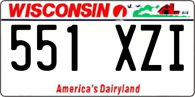 WI license plate 551XZI