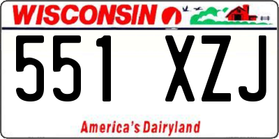 WI license plate 551XZJ